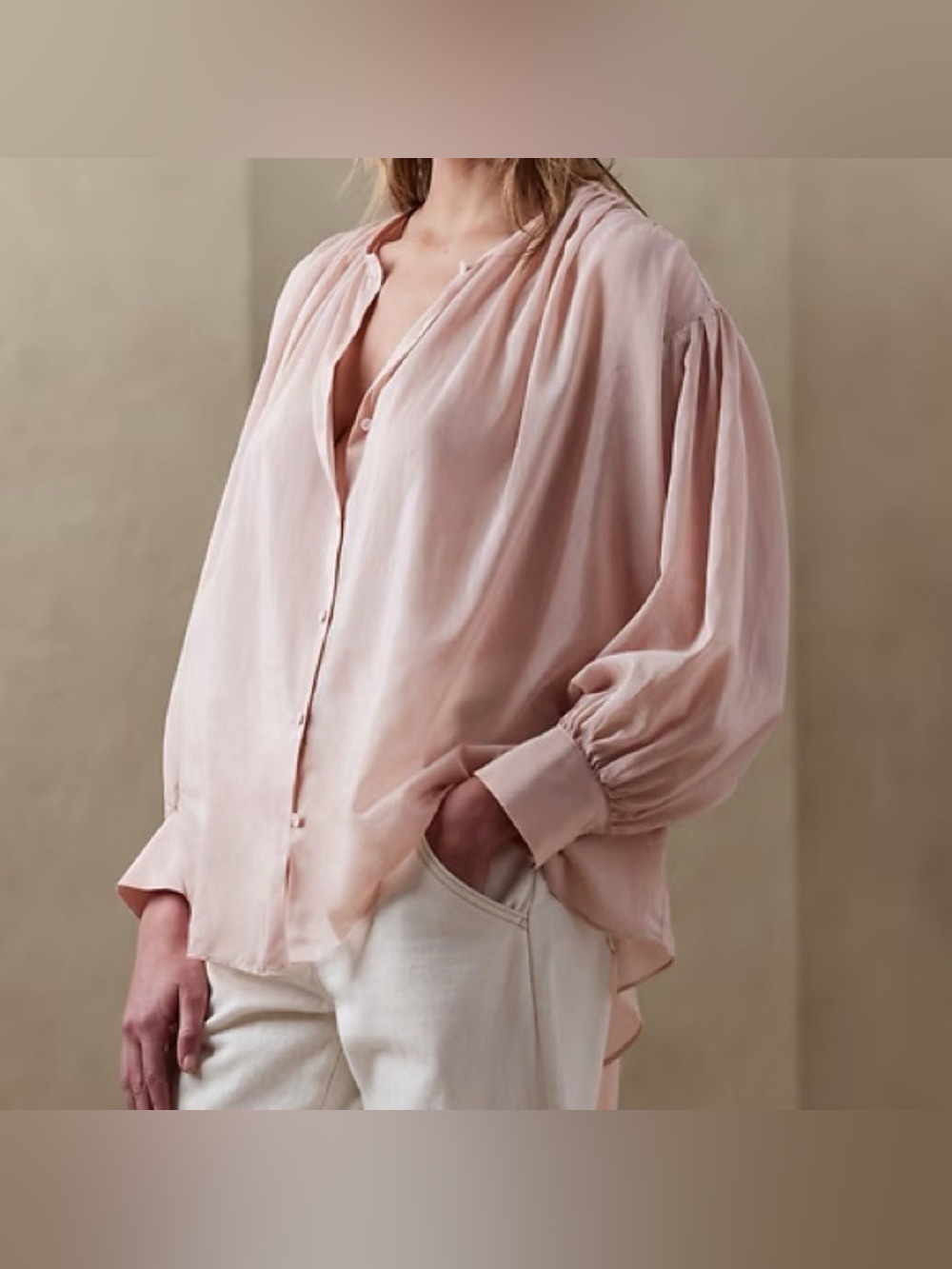 Banana Republic Blush Color Blouse Size L